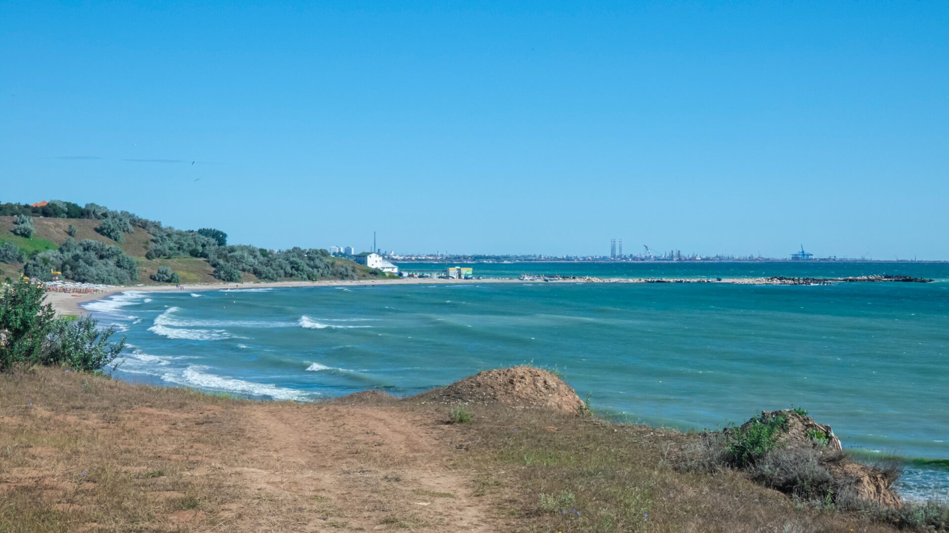 Uitzicht over de Zwarte Zee vanaf Tuzla Beach