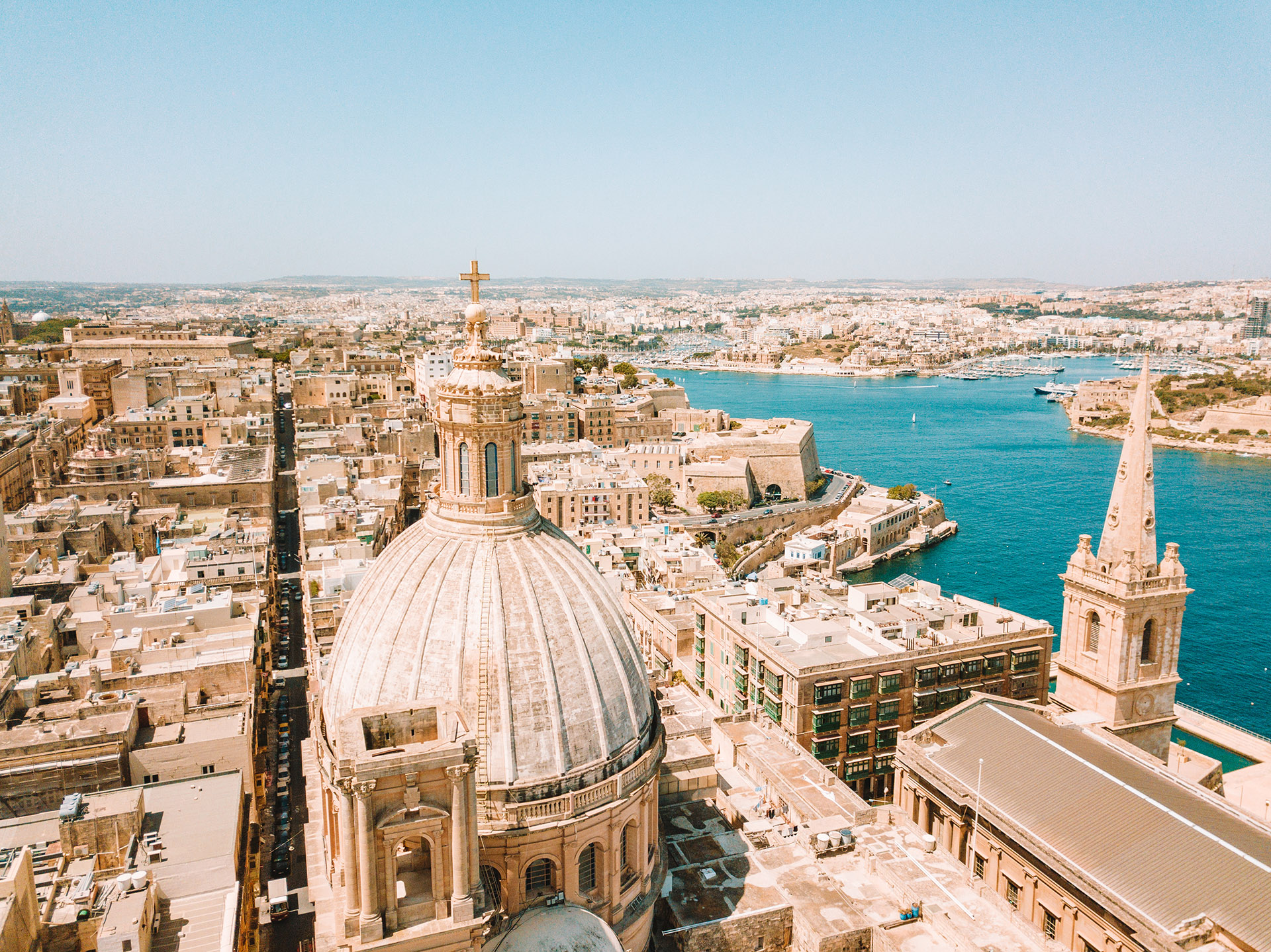 Luchtfoto van de Maltese hoofdstad Valetta